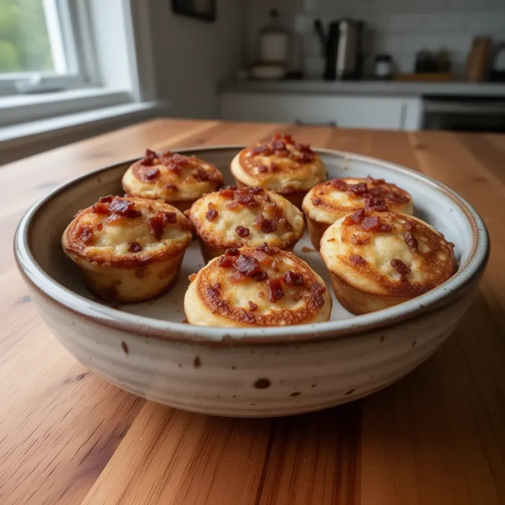 Delicious Maple Bacon Pancake Muffins ready to be served
